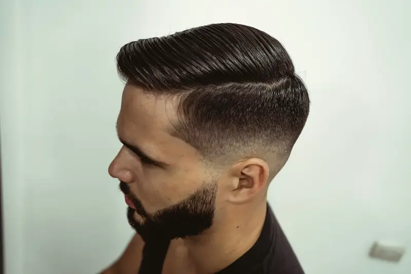 Side part and beard