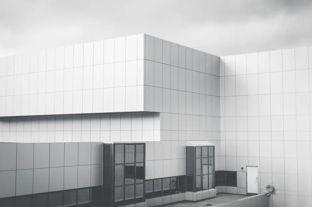 A white panelled annex building